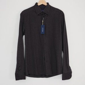 ETON Men's Contemporary Fit Heathered Cotton Knit Shirt - Medium - Grey - BNWT